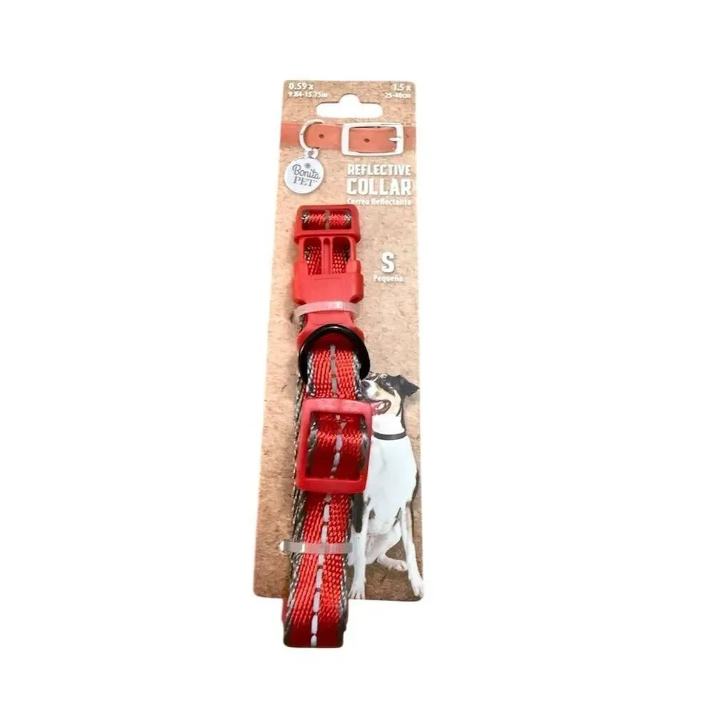 Bobbi Pet Red Reflective Dog Collar Small